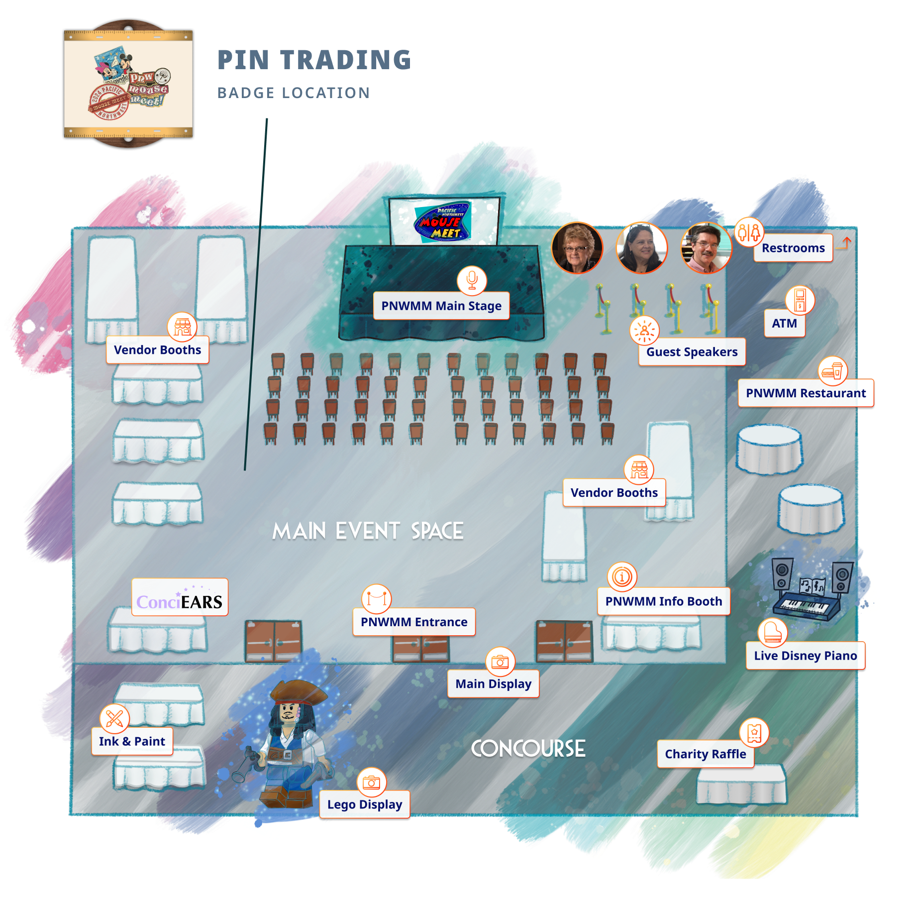 Map depicting location of Pin Trading