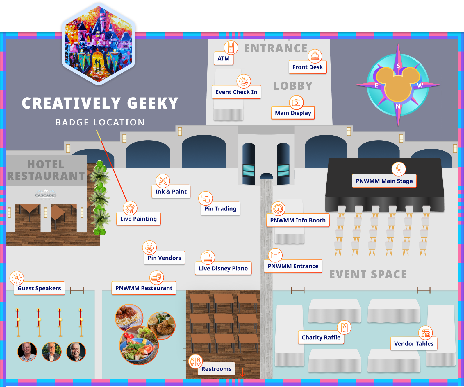 Map depicting location of Creatively Geeky Live Painting