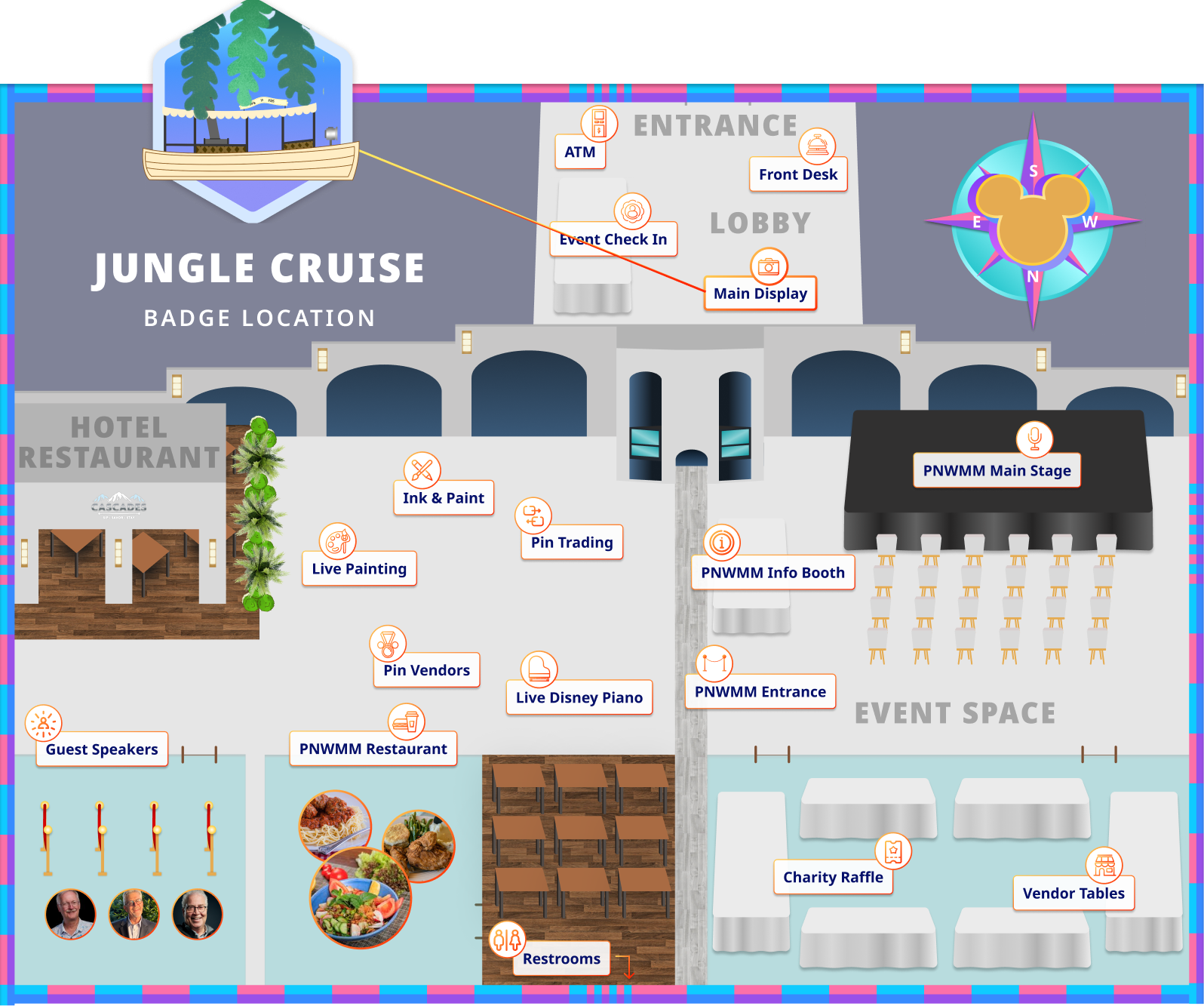 Map depicting location of Jungle Cruise