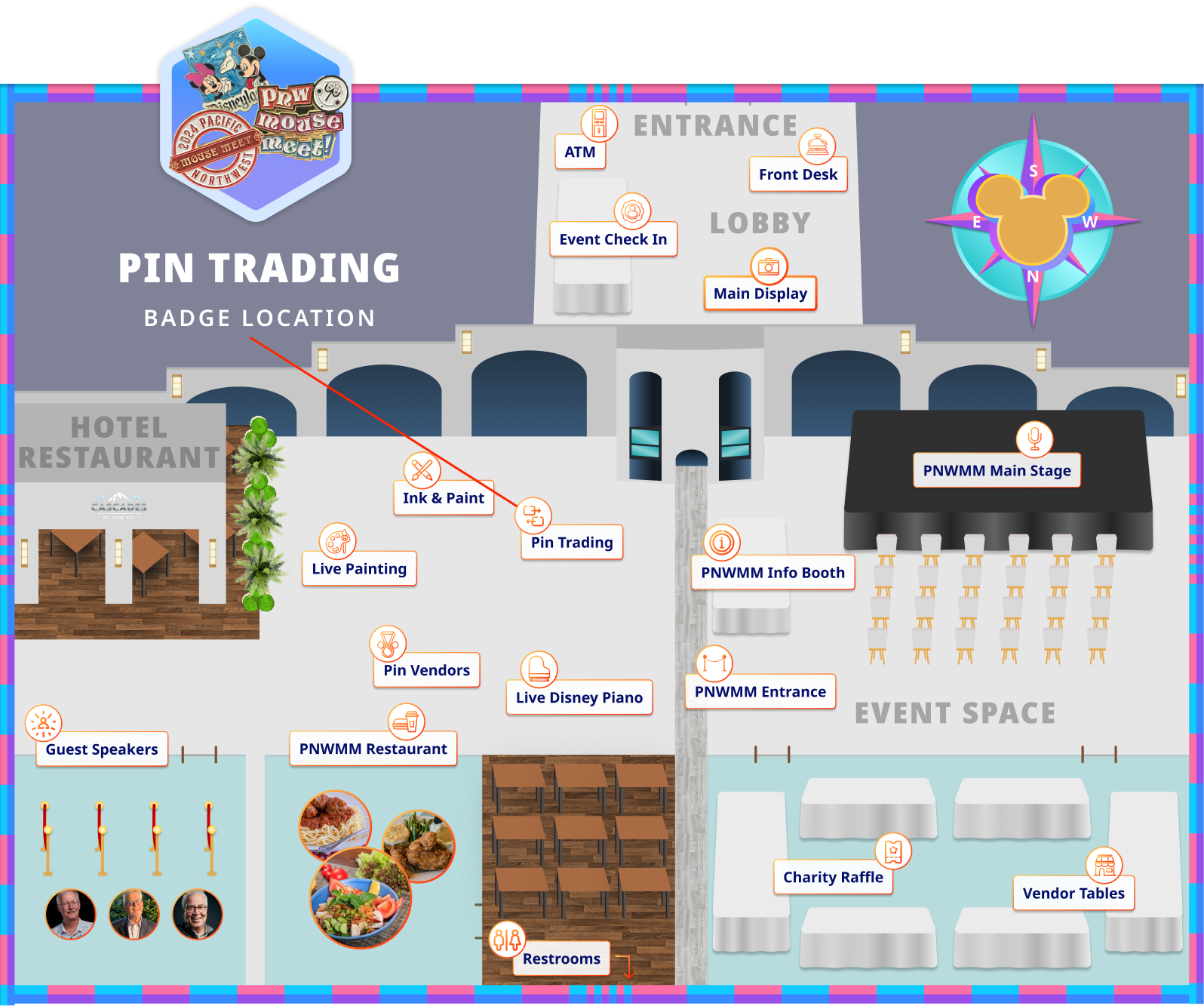 Map depicting location of Pin Trading